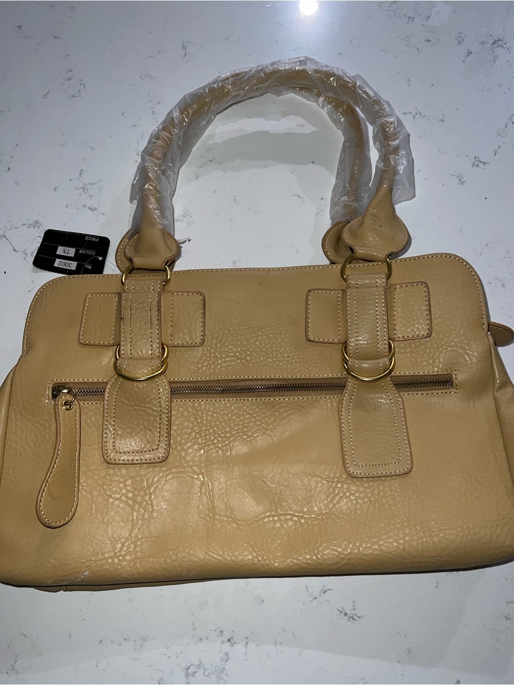 Classic Beige Leather Tote Handbag - Women Bags